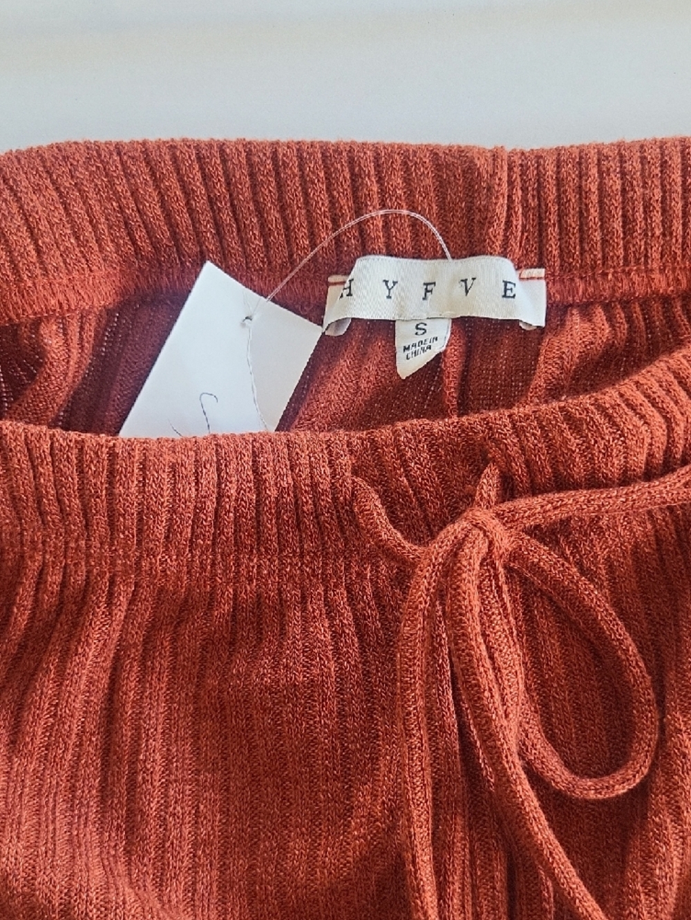 HYFVE Ribbed Track Pants in Rust - Picture 2 of 2